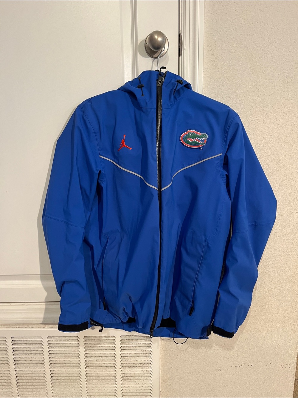 Jordan Royal Blue Hooded Windbreaker with Red Jumpman & Team Patch Florida Gator